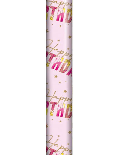 Picture of PINK BIRTHDAY WRAPPING ROLL 70CM X 3 METERS